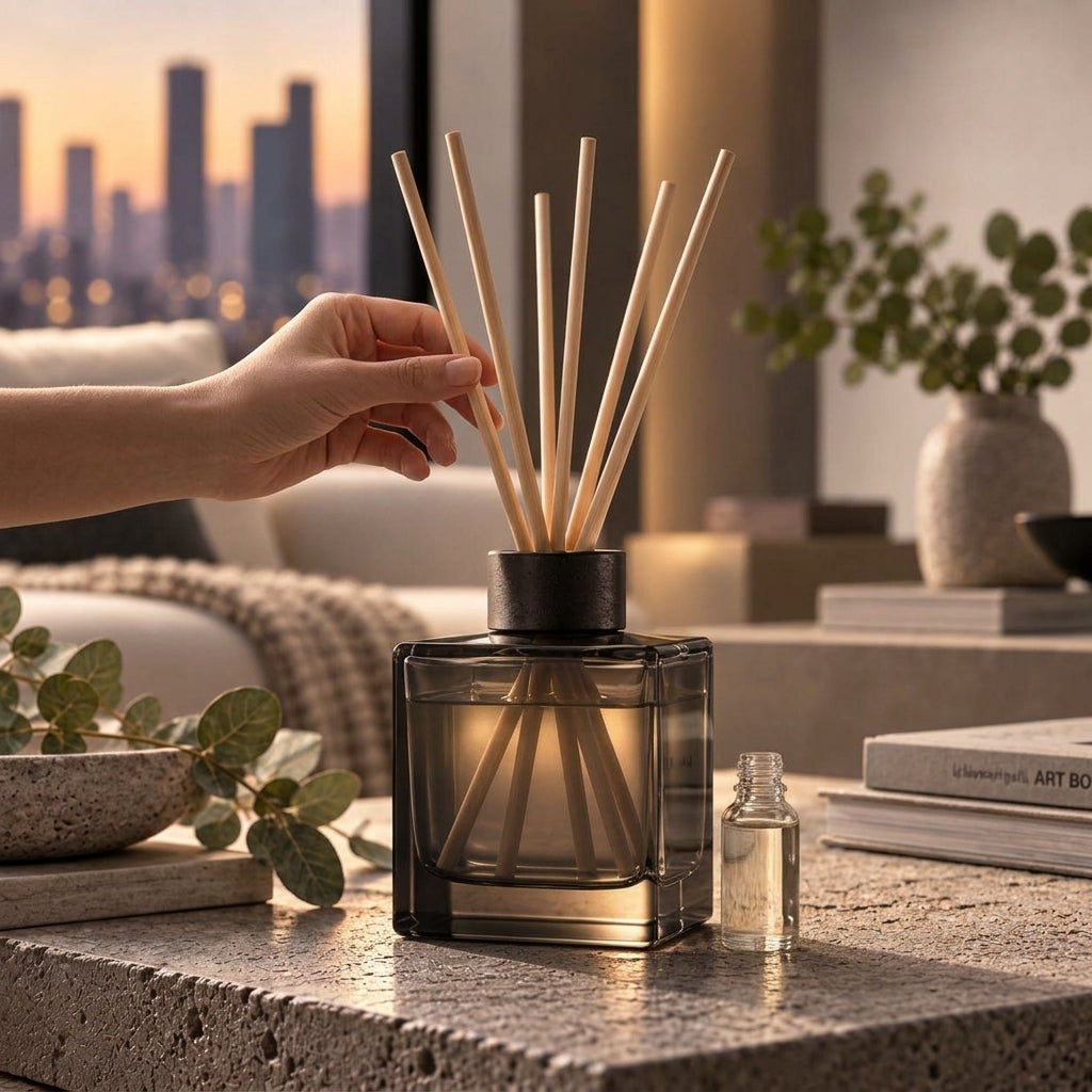Square Smoked Glass Reed Diffuser