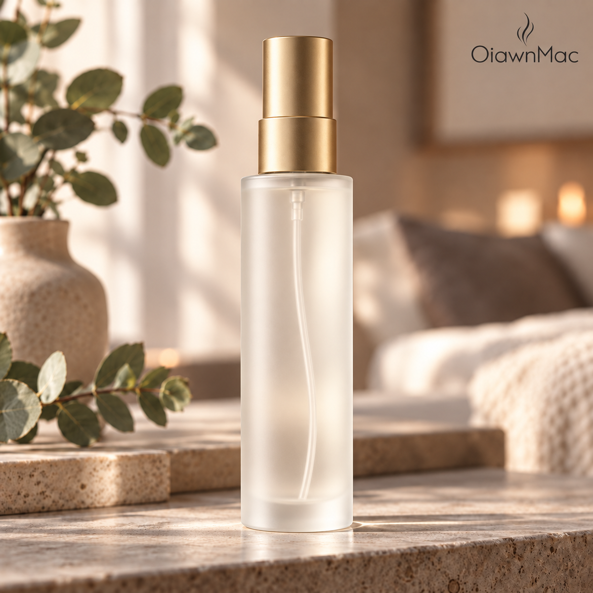 Frosted Glass Gold-Tone Room & Linen Mist