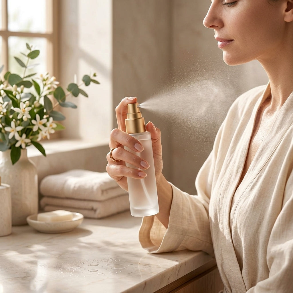 Frosted Glass Gold-Tone Room & Linen Mist