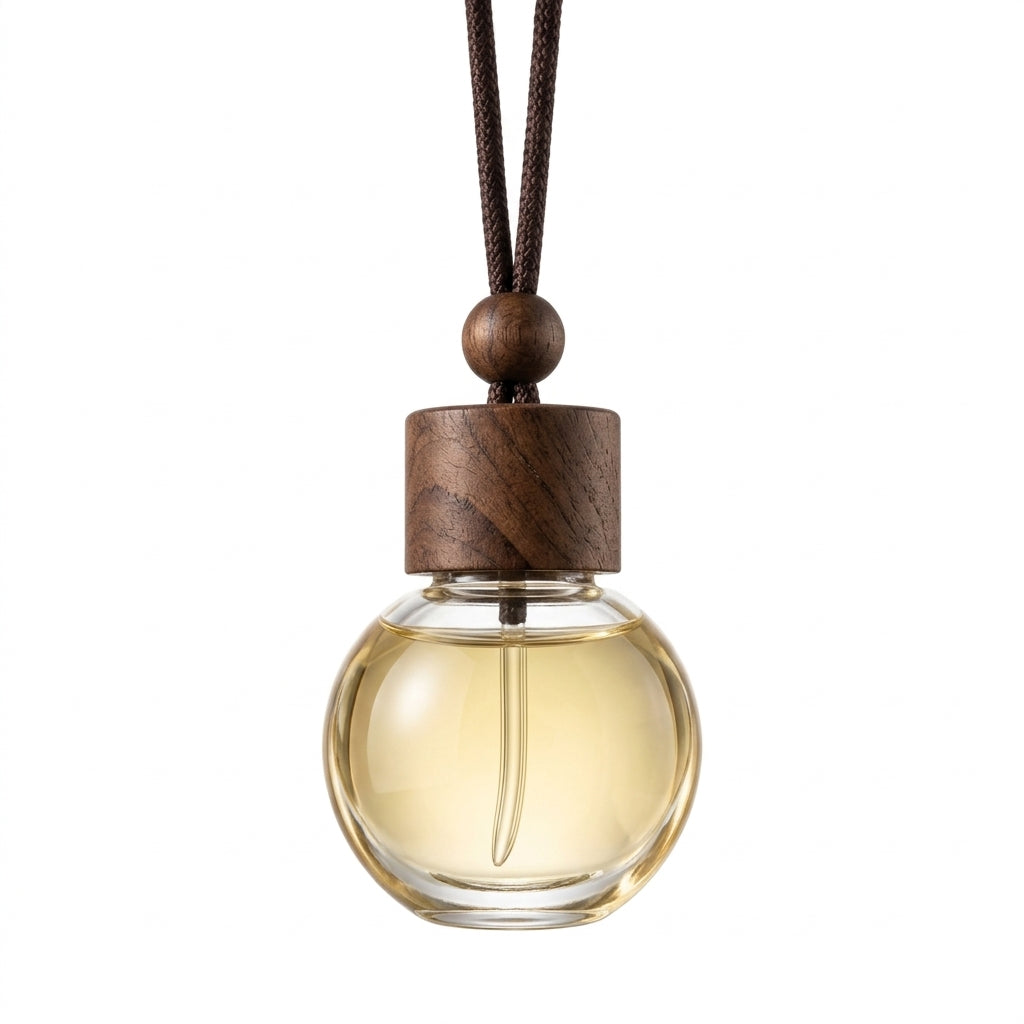 Round Amber Glass Car Hanging Diffuser