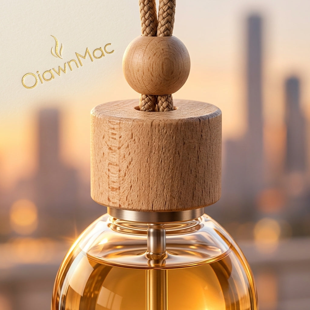 Natural Wood Round Car Hanging Diffuser