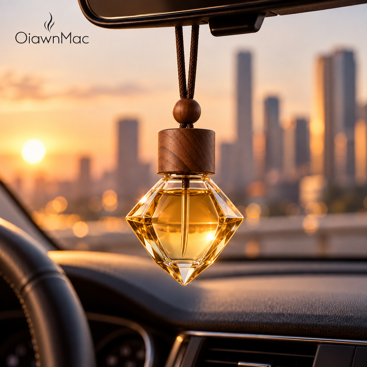 Diamond-Cut Amber Car Hanging Diffuser