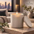 Soft Ivory Stone-Look Scented Candle
