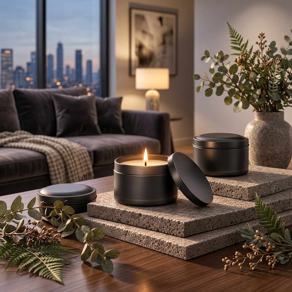 Black candle lifestyle view