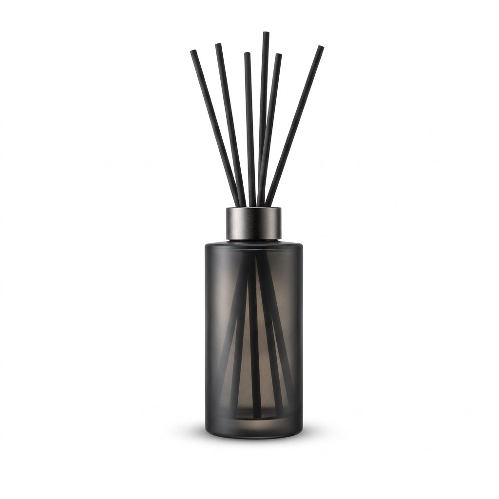 Tall Smoked Glass Black Reed Diffuser
