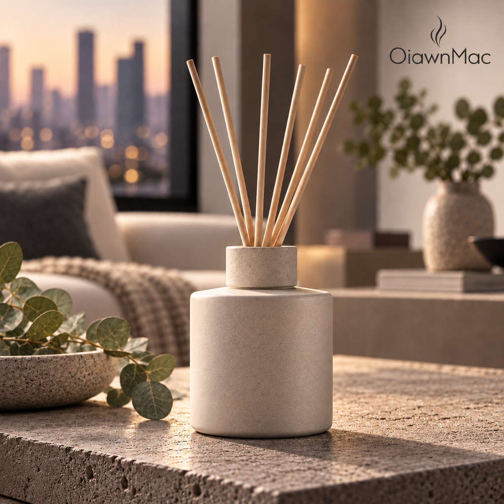 Ivory Stone-Look Reed Diffuser