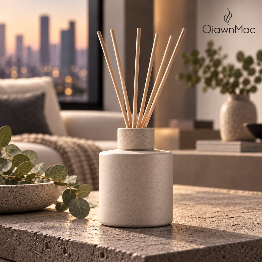 Ivory Stone-Look Reed Diffuser