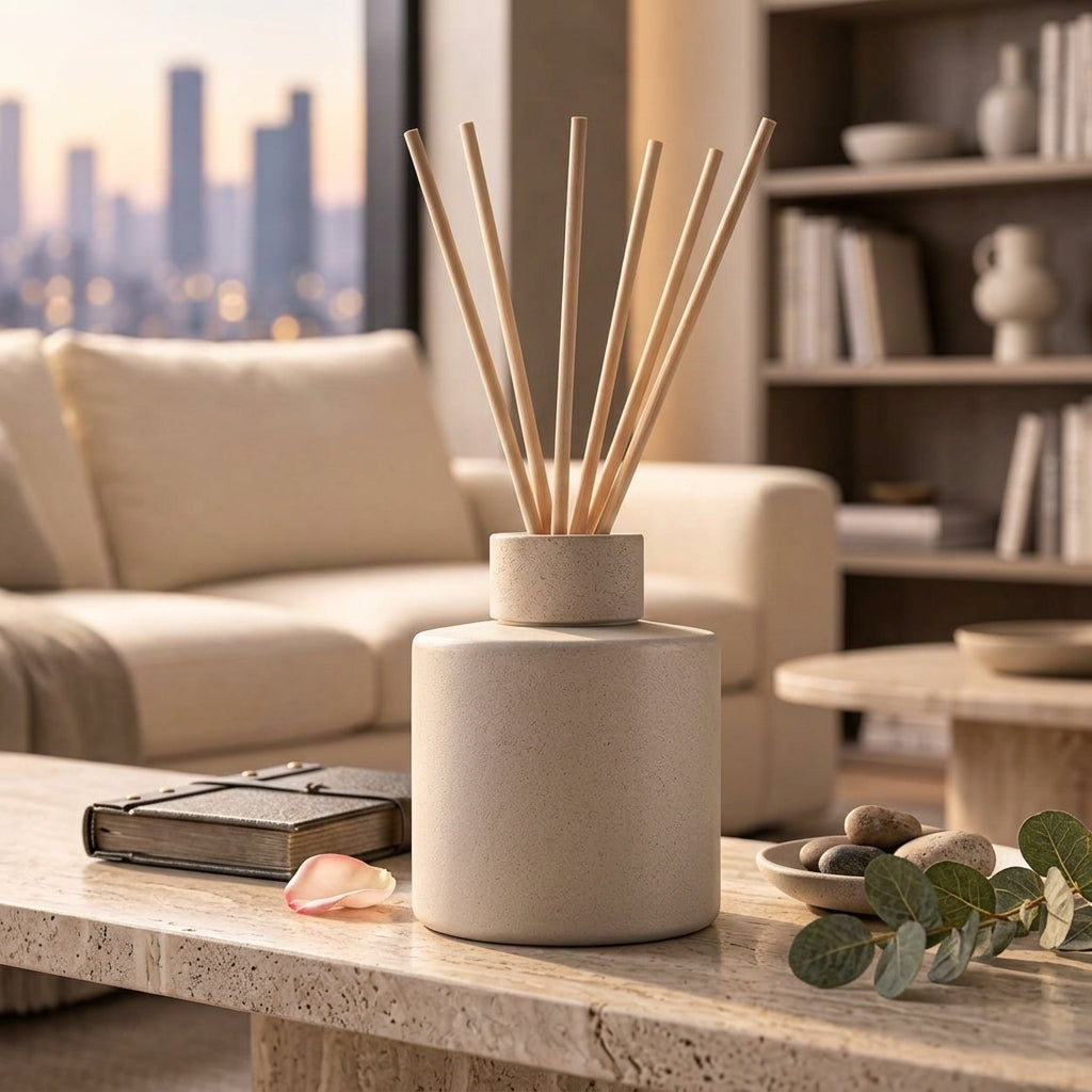 Ivory Stone-Look Reed Diffuser