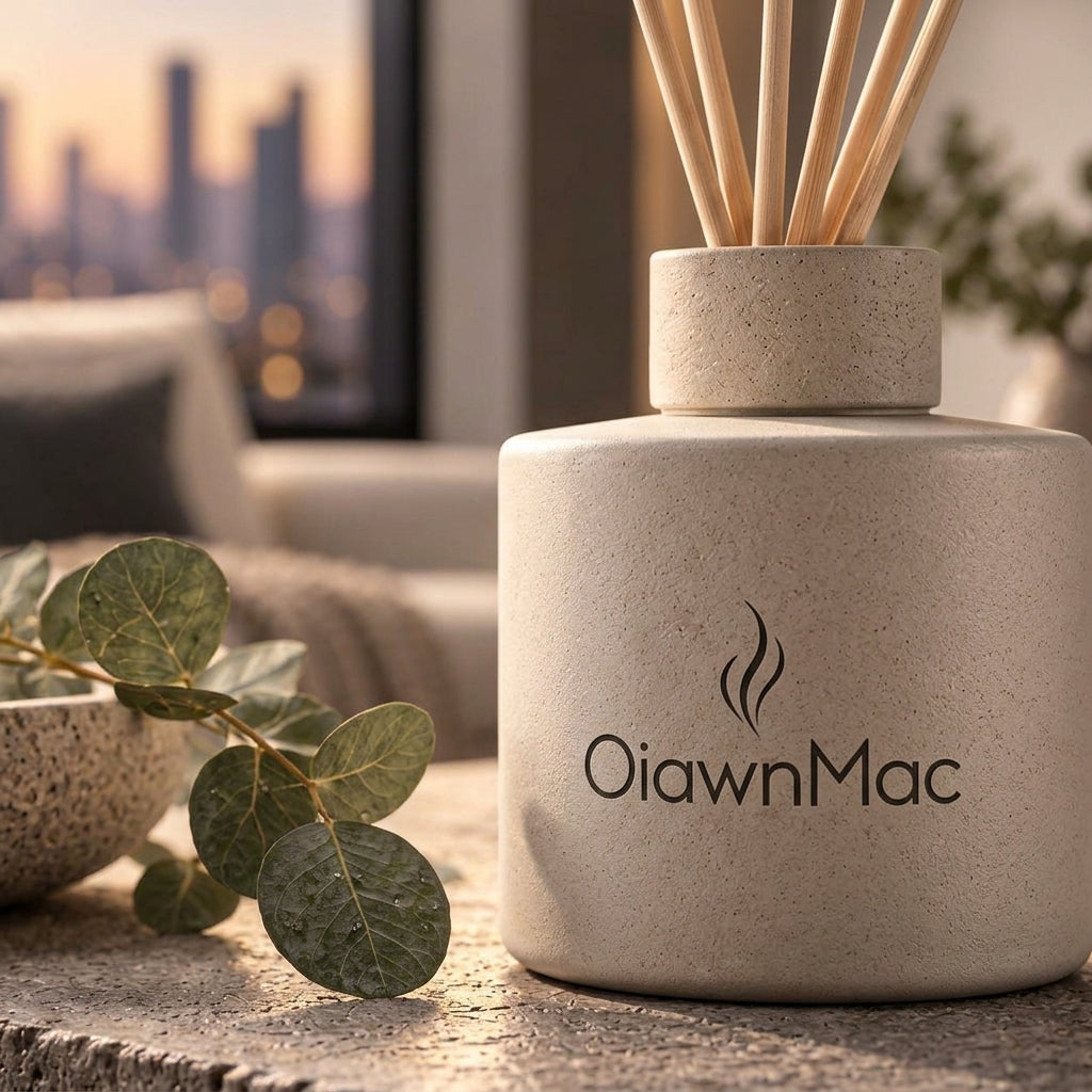Ivory Stone-Look Reed Diffuser